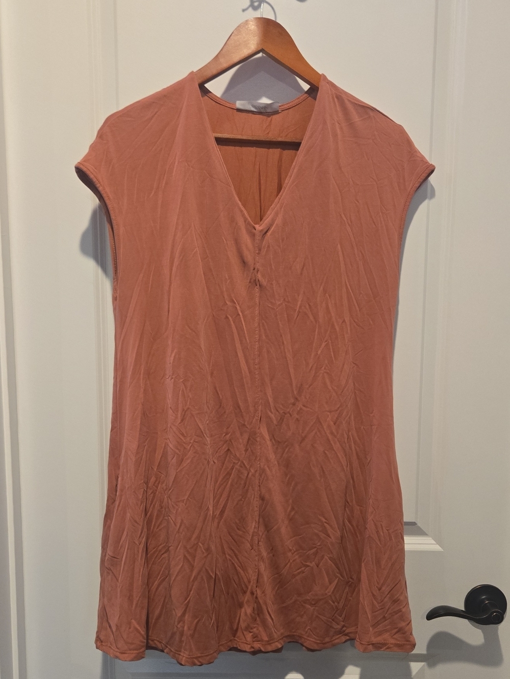 Feelib V-Neck Short Sleeve Tunic in Dusty Rose